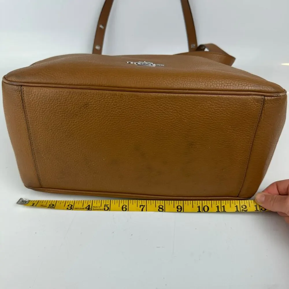 COACH CM074 Meadow Bag Tote Shoulder Bag Pebbled Brown Leather Purse Dual Straps - Picture 9 of 16
